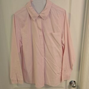Croft & Barrow Womens Pink Button Down Shirt Size Large